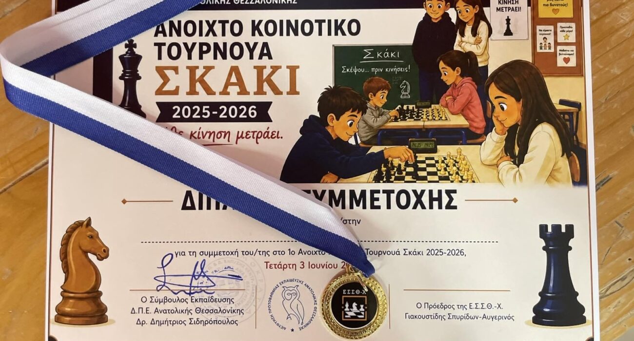 Ανακοίνωση – Μια υποδειγματική συνεργασία για το σχολικό σκάκι στη Θεσσαλονίκη