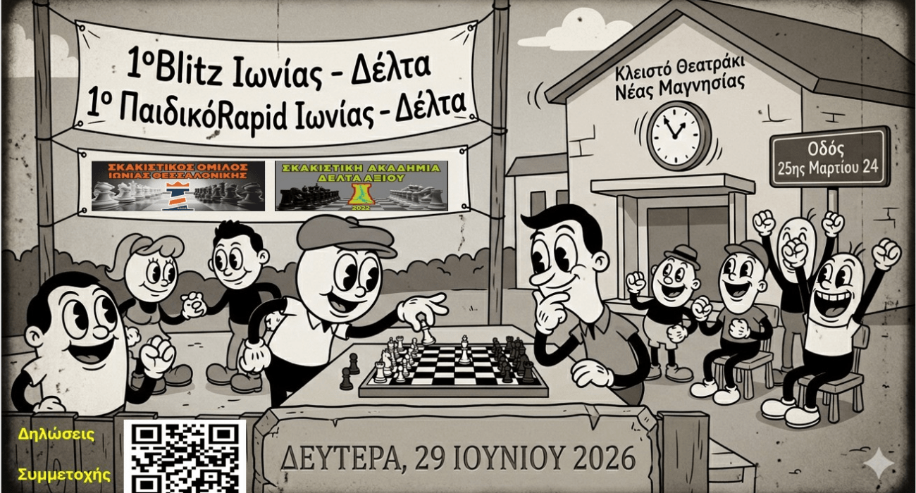 1ο Blitz Ιωνίας – Δέλτα» και «1ο Παιδικό Rapid Ιωνίας – Δέλτα-Δευτέρα 05.6.2026