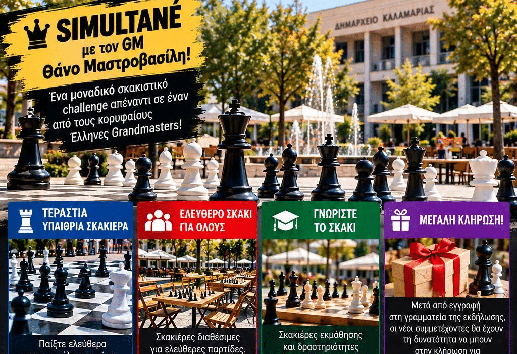 H Καλαμαριά μετατρέπεται σε μια μεγάλη υπαίθρια σκακιέρα! Δωρεάν συμμετοχή